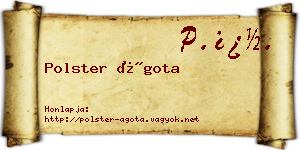 Polster Ágota névjegykártya